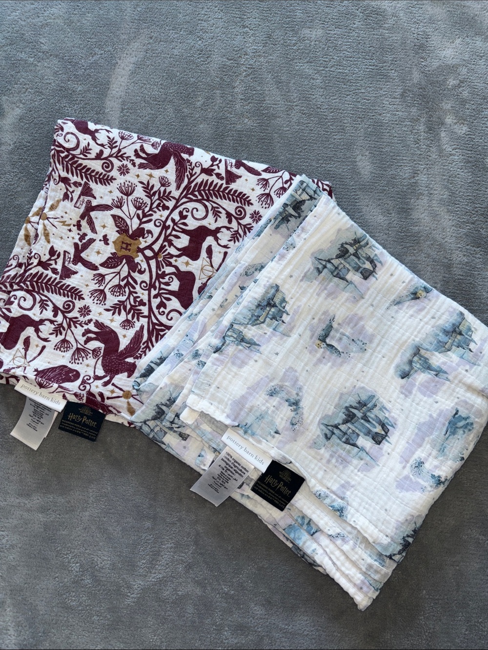 Pottery Barn Harry Potter muslin swaddle blanket bundle organic cotton